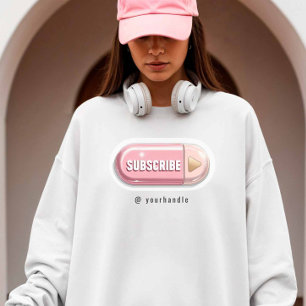 Subscribe Button + Social Media Name Influencer T-Shirt