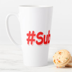"#Subscribe" Cute Design. Buy Now Latte Mug