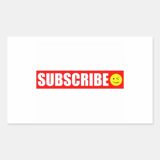 Subscribe Rectangular Sticker (Front)