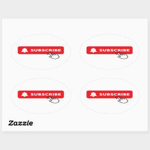 subscribe to my youtube channel oval sticker