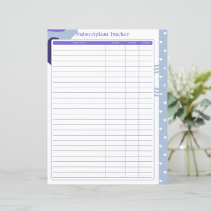 Subscription Tracker Page- Monthly or Annual Pay