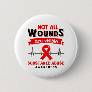 Substance Abuse Awareness Month Ribbon Gifts 6 Cm Round Badge