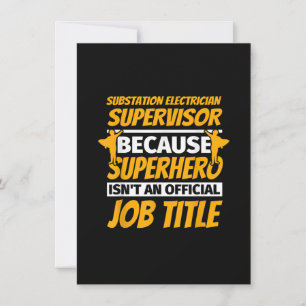 Substation Electrician Supervisor Funny Humour Gif Card