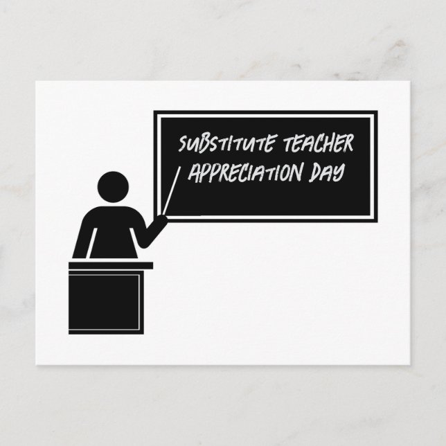 Substitute Teacher Appreciation Day Postcard (Front)
