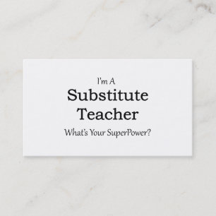 substitute Teacher Business Card