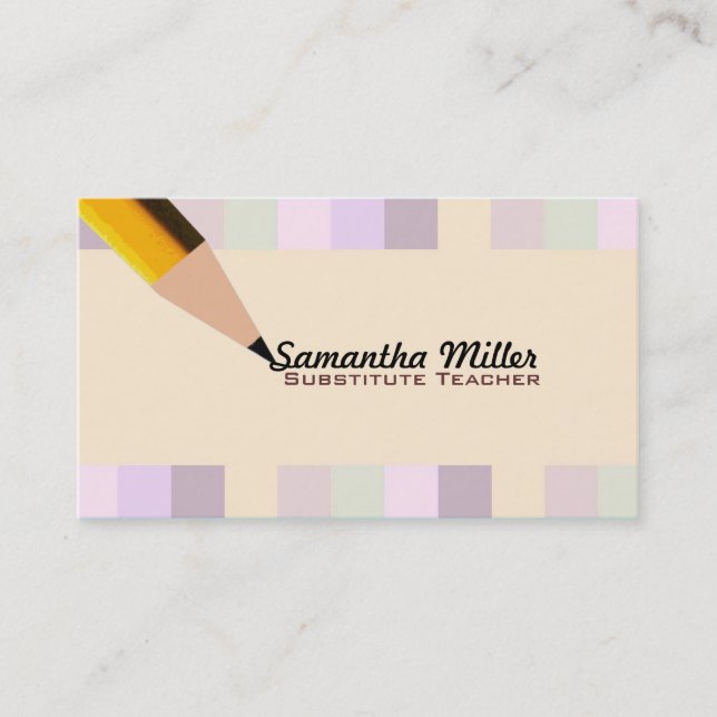 Substitute Teacher Business Cards (Front)