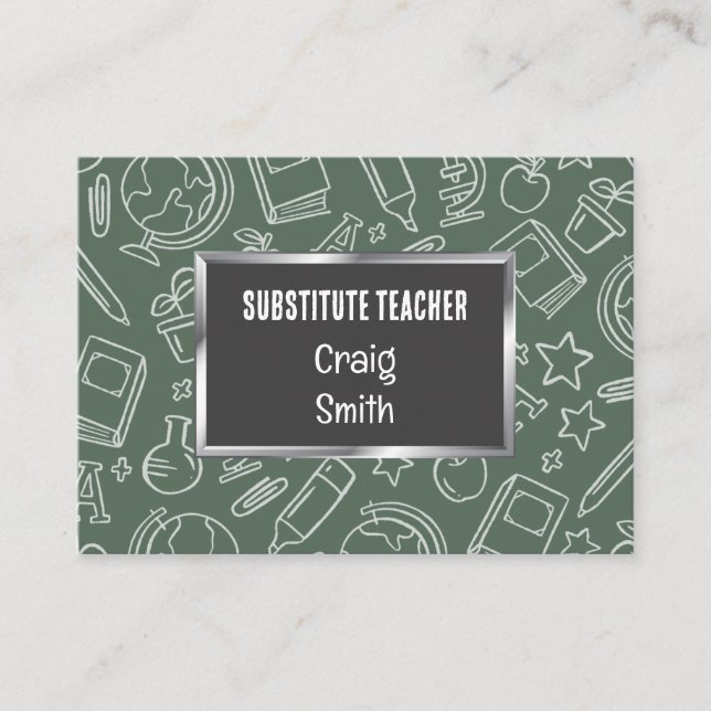 Substitute Teacher Calling Card (Front)