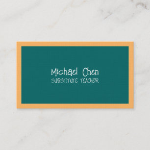 Substitute Teacher Chalkboard Business Card