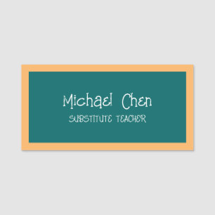 Substitute Teacher Chalkboard  Name Tag