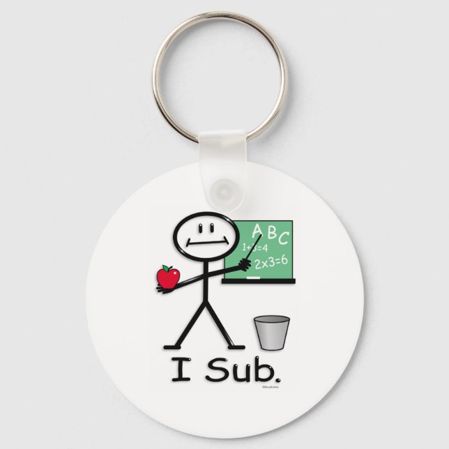 Substitute Teacher Key Ring (Front)