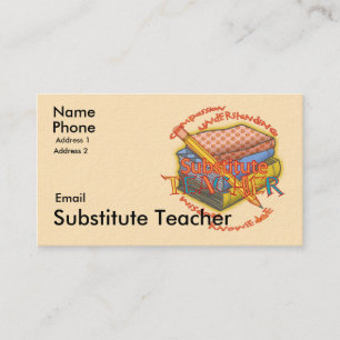 Substitute Teacher Motto  Business Card