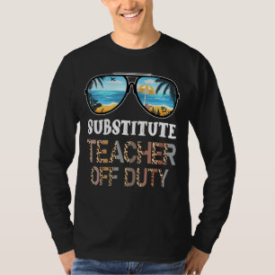 Substitute Teacher Off Duty Leopard Sunglasses Pal T-Shirt