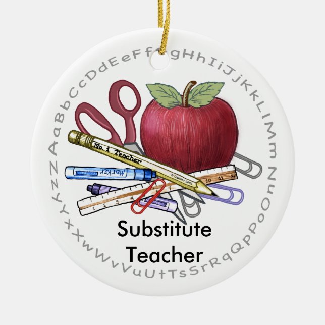 Substitute Teacher Ornament (Front)