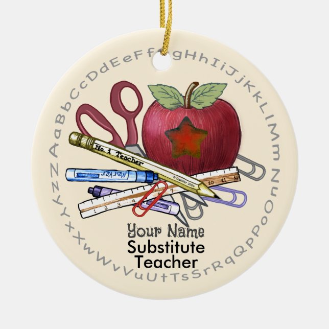 Substitute Teacher Ornament (Front)