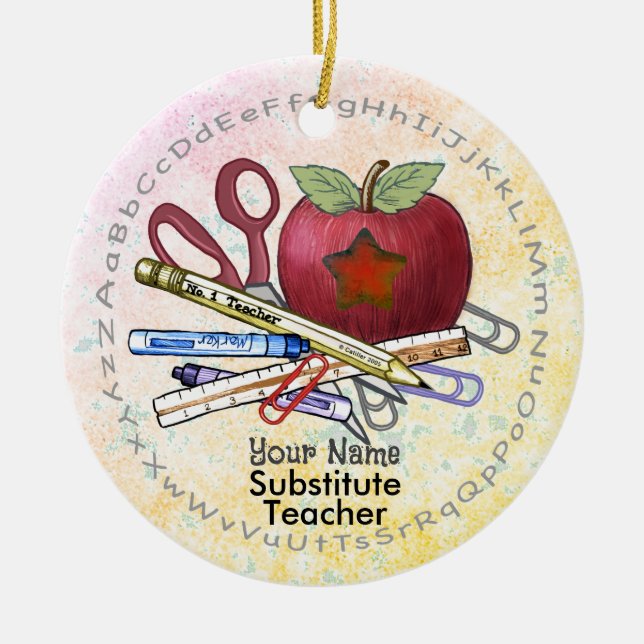 Substitute Teacher Ornament (Front)