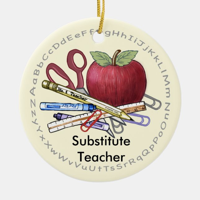 Substitute Teacher Ornament (Front)