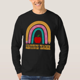 Substitute Teacher Rainbow Cute Back To School App T-Shirt