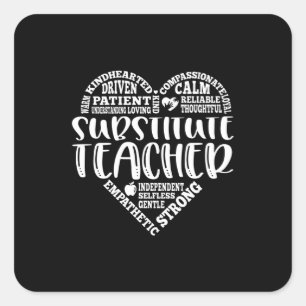Substitute teacher, sub teacher subway square sticker