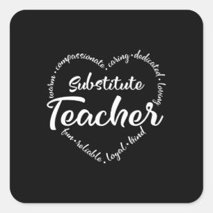 Substitute teacher, sub teacher subway square sticker