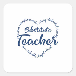 Substitute teacher, sub teacher subway square sticker