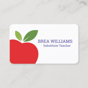 Substitute Teacher Tutor Business Card