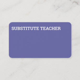 Substitute Teacher Tutor Business Card