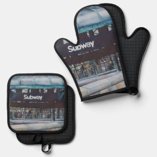 Subterranean Blues Oven Mitt & Pot Holder Set