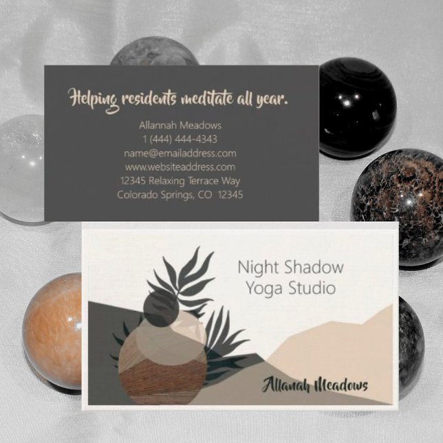 Subtle and Peaceful Yoga Teacher Business Card (Creator Uploaded)