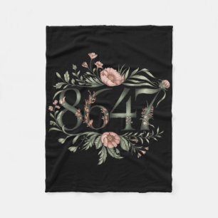 Subtle Anti Trump 8647 Flower Floral Boho Presiden Fleece Blanket