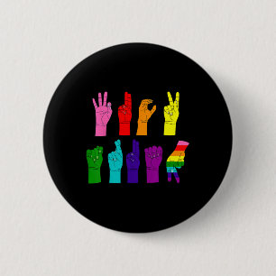 Subtle Anti-trump Asl Sign Language Lgbtq+ Resist 6 Cm Round Badge