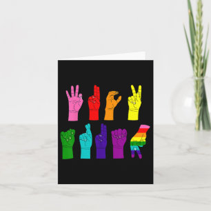 Subtle Anti-trump Asl Sign Language Lgbtq+ Resist Card