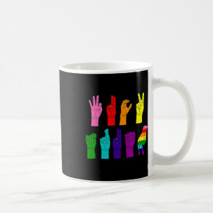 Subtle Anti-trump Asl Sign Language Lgbtq+ Resist Coffee Mug