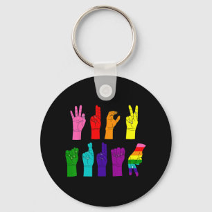 Subtle Anti-trump Asl Sign Language Lgbtq+ Resist  Key Ring