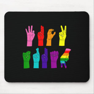 Subtle Anti-trump Asl Sign Language Lgbtq+ Resist Mouse Mat