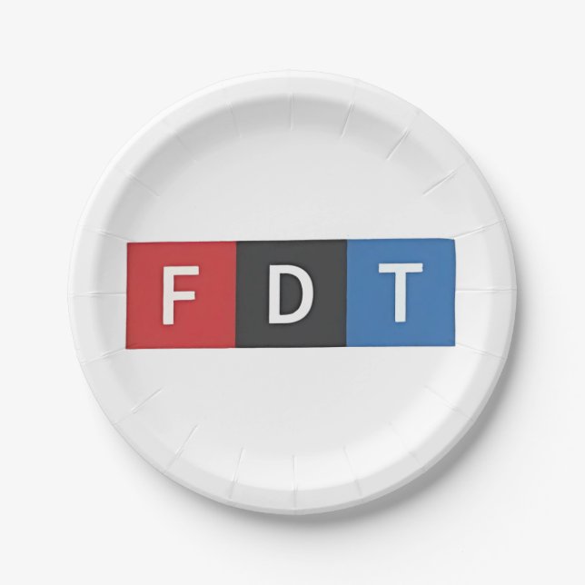 Subtle Anti-Trump FDT Anti-Maga Democrats Paper Plate (Front)