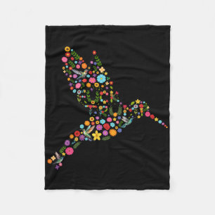 Subtle Anti Trump Floral Hummingbird Hidden Messag Fleece Blanket