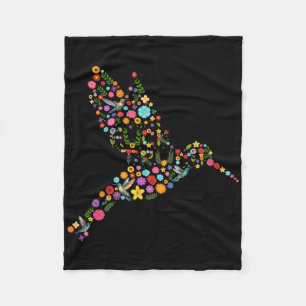 Subtle Anti Trump Floral Hummingbird Hidden Messag Fleece Blanket