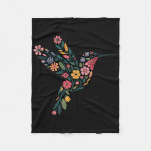 Subtle Anti Trump Floral Hummingbird Hidden Messag Fleece Blanket