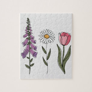 Subtle Anti-Trump - Foxglove Daisy Tulip III Jigsaw Puzzle
