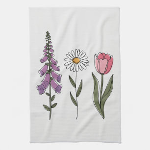 Subtle Anti-Trump - Foxglove Daisy Tulip III Tea Towel