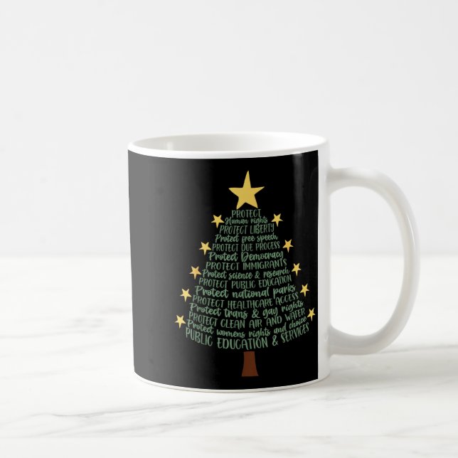 Subtle Anti Trump Funny Christmas Tree  Coffee Mug (Right)