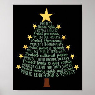 Subtle Anti Trump Funny Christmas Tree Poster