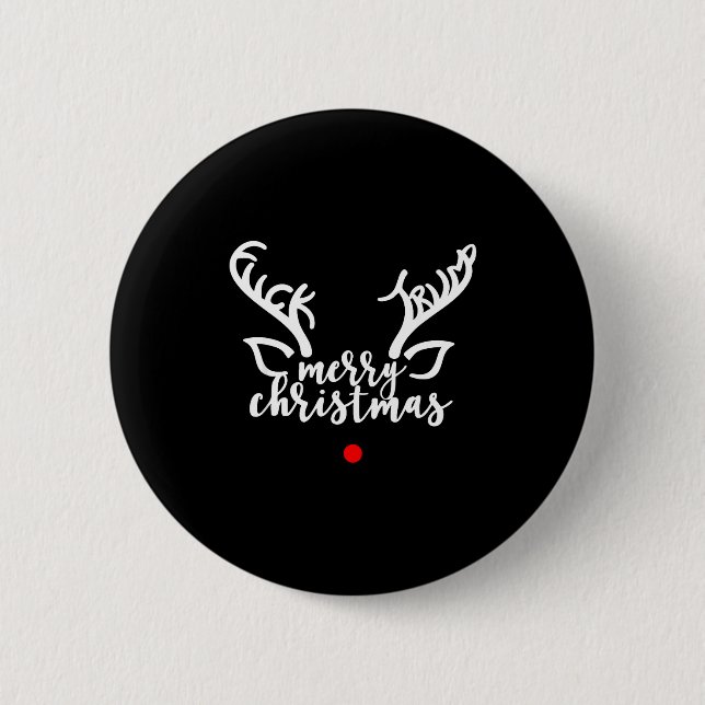Subtle Anti Trump Hidden Message Christmas Reindee 6 Cm Round Badge (Front)