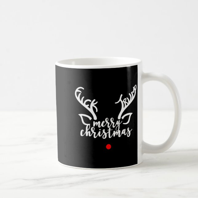 Subtle Anti Trump Hidden Message Christmas Reindee Coffee Mug (Right)