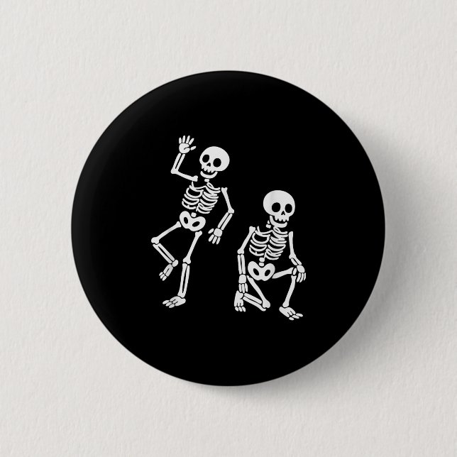 Subtle Anti Trump Hidden Message Dancing Skeleton  6 Cm Round Badge (Front)