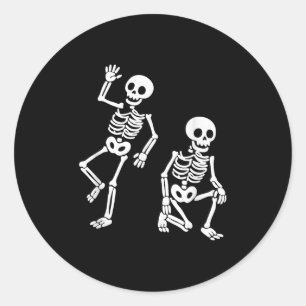 Subtle Anti Trump Hidden Message Dancing Skeleton  Classic Round Sticker