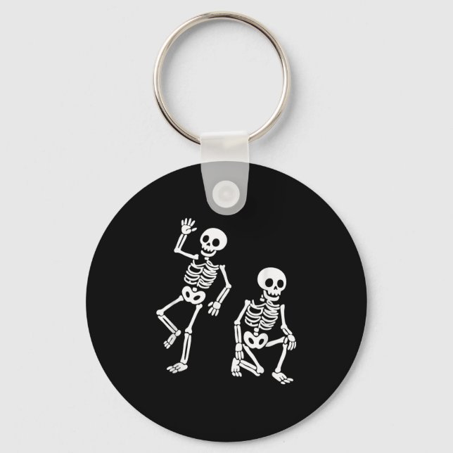 Subtle Anti Trump Hidden Message Dancing Skeleton  Key Ring (Front)