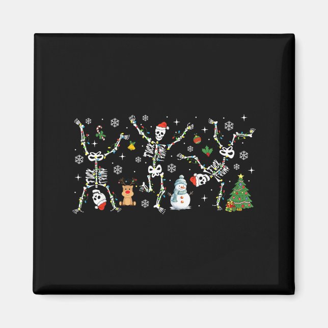 Subtle Anti Trump Hidden Message Dancing Skeleton  Magnet (Front)