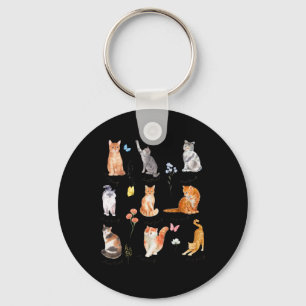 Subtle Anti Trump Kitten Cat Floral Political Cat Key Ring
