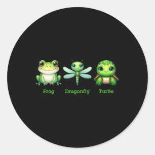 Subtle Anti-trump Political Humor Frog Dragonfly T Classic Round Sticker
